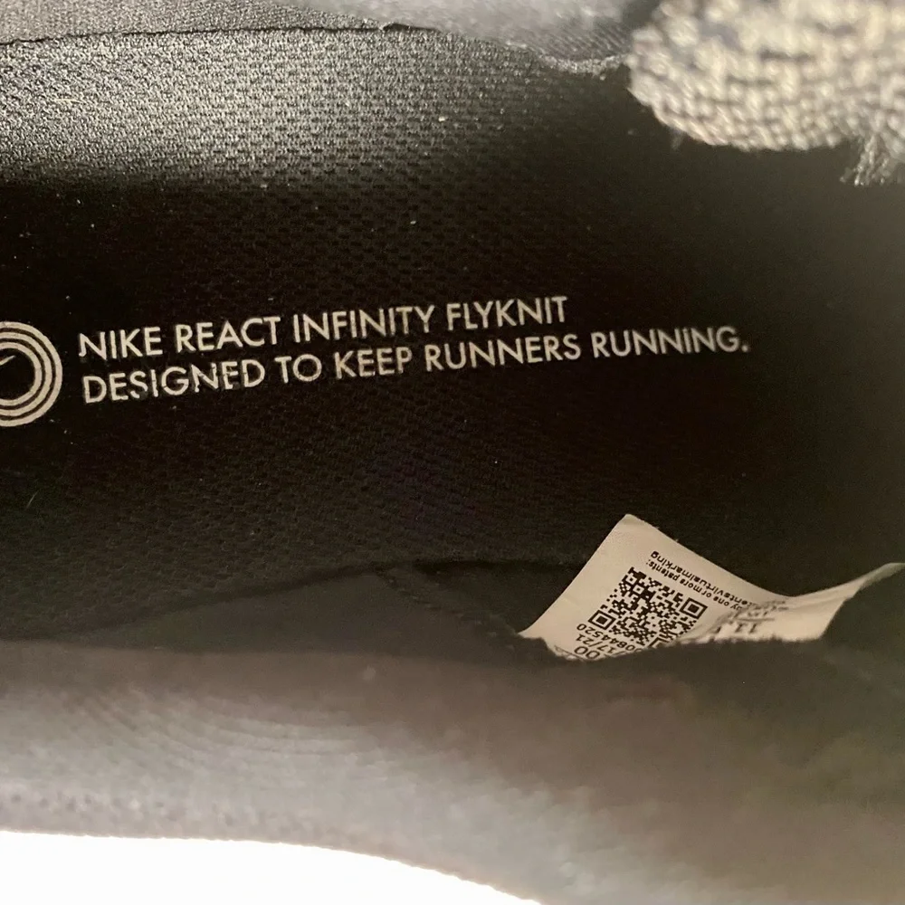Nike React Infinity Running Shoes.Size 11.5 in excellent condition.